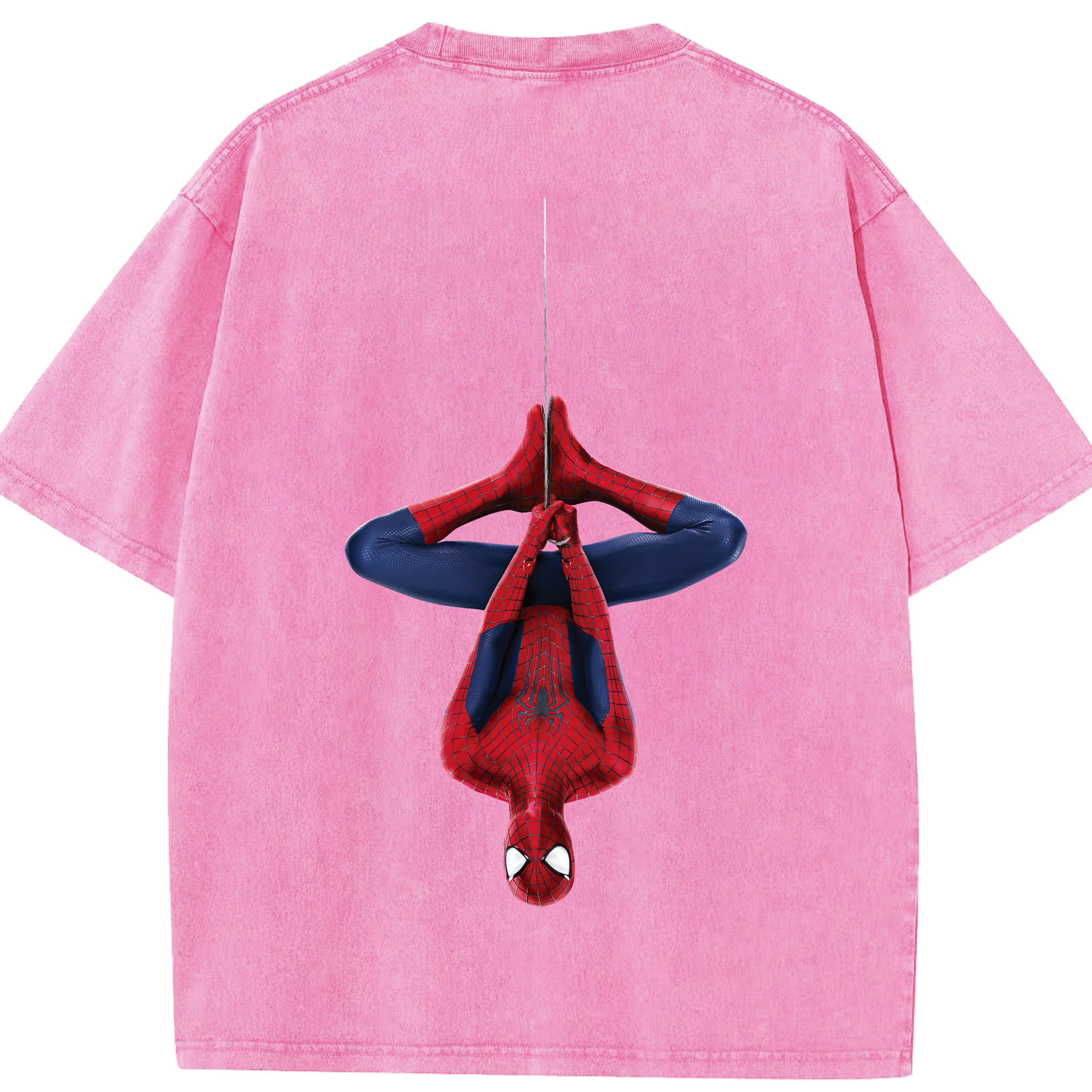 （画像用） Spider Man スパイダーマン 綿100% ヴィンテージ風 半袖Tシャツ（背面プリント）